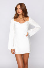 Long Sleeve Mini Dress White ...
